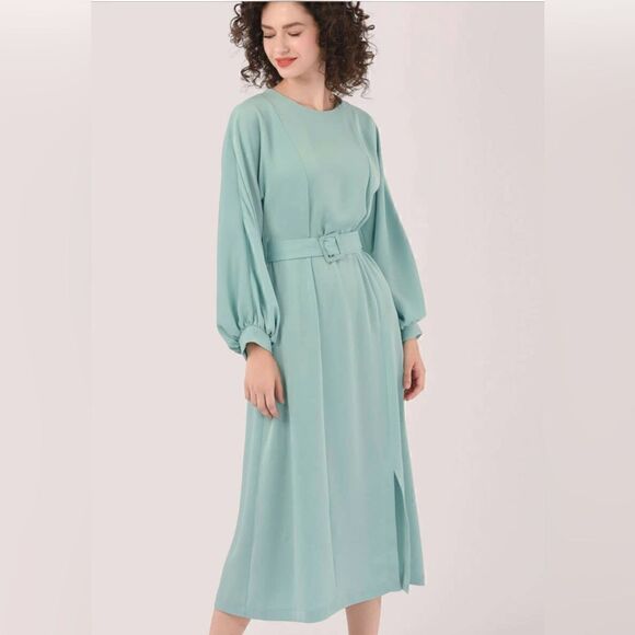 EUC CLOSET London MINT KIMONO MIDI DRESS - Picture 1 of 4